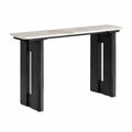 Mesa consola de mármol blanco y madera negra
