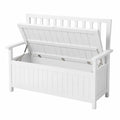 Banco de almacenamiento de madera blanca 120x58x90 cm