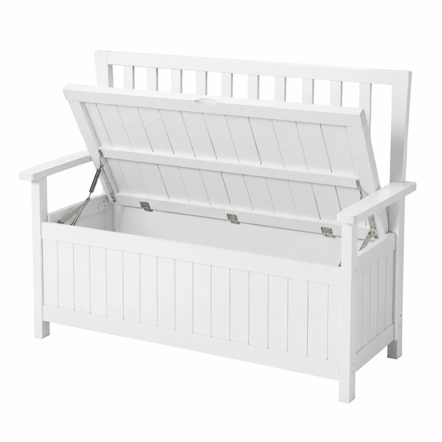 Banco de almacenamiento de madera blanca 120x58x90 cm