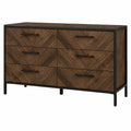Cajonera de Madera Contrachapada y Metal con 6 Cajones 120x40x80 cm