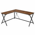 Escritorio en forma de L de Madera y Metal 150x120x76 cm