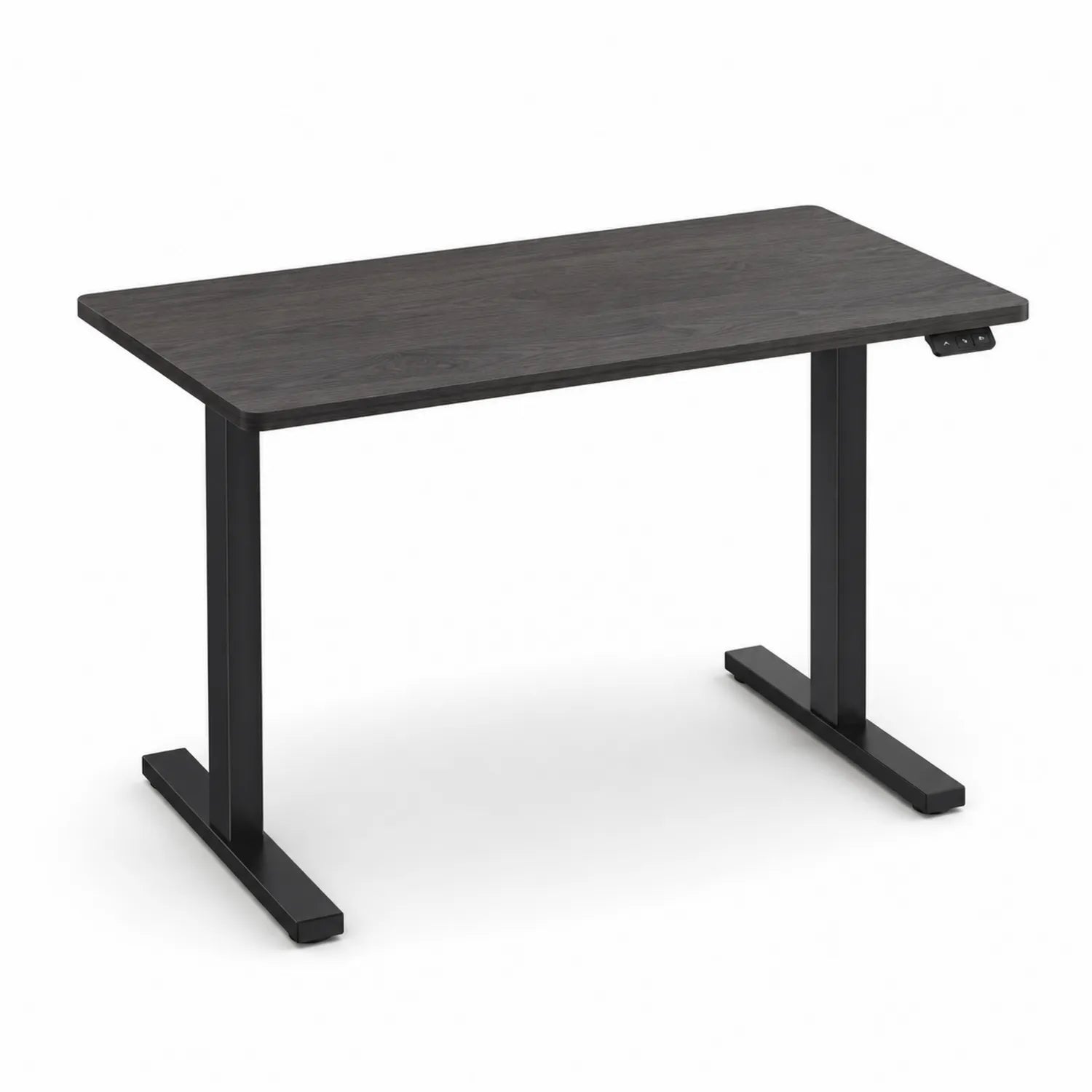 Mesa negra ajustable en altura de MDF con estructura de acero 120x60cm