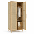 Armario de Madera con Puertas de Ratán