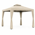 Pérgola de jardín 3x3m en acero y poliéster Beige