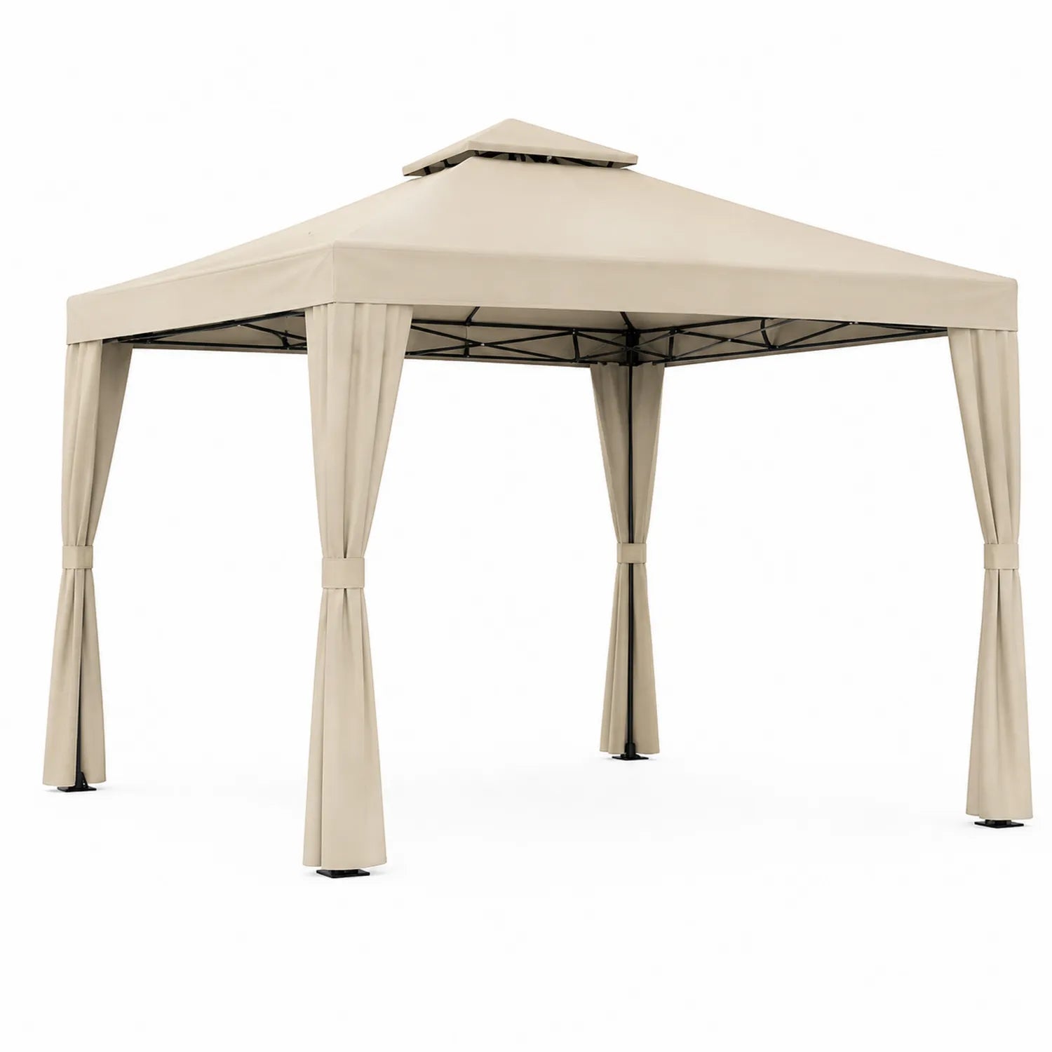 Pérgola de jardín 3x3m en acero y poliéster Beige