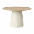 Mesa redonda de madera y base cerámica 120 cm