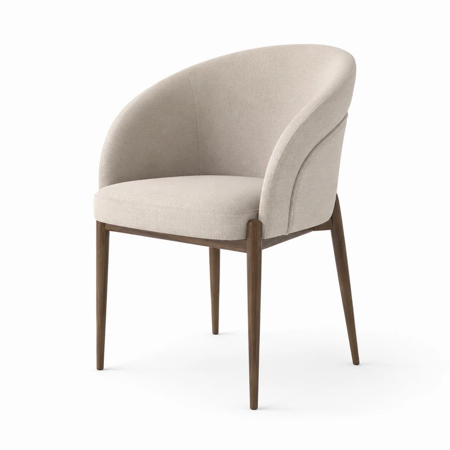 Silla de comedor de madera y tela beige