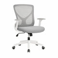 Silla de oficina ergonómica con respaldo de malla y base ajustable, color Gris y Blanco