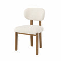 Silla de Madera y Tela Blanca 85x45x50 cm