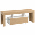 Mesa de TV de Madera y Vidrio Roble Claro 120x40x45cm