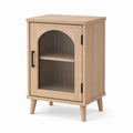 Gabinete de madera con puerta de vidrio