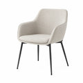 Silla de comedor con tapizado de poliéster beige y patas de metal