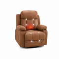 Sillón reclinable con calefacción y masaje en microfibra marrón