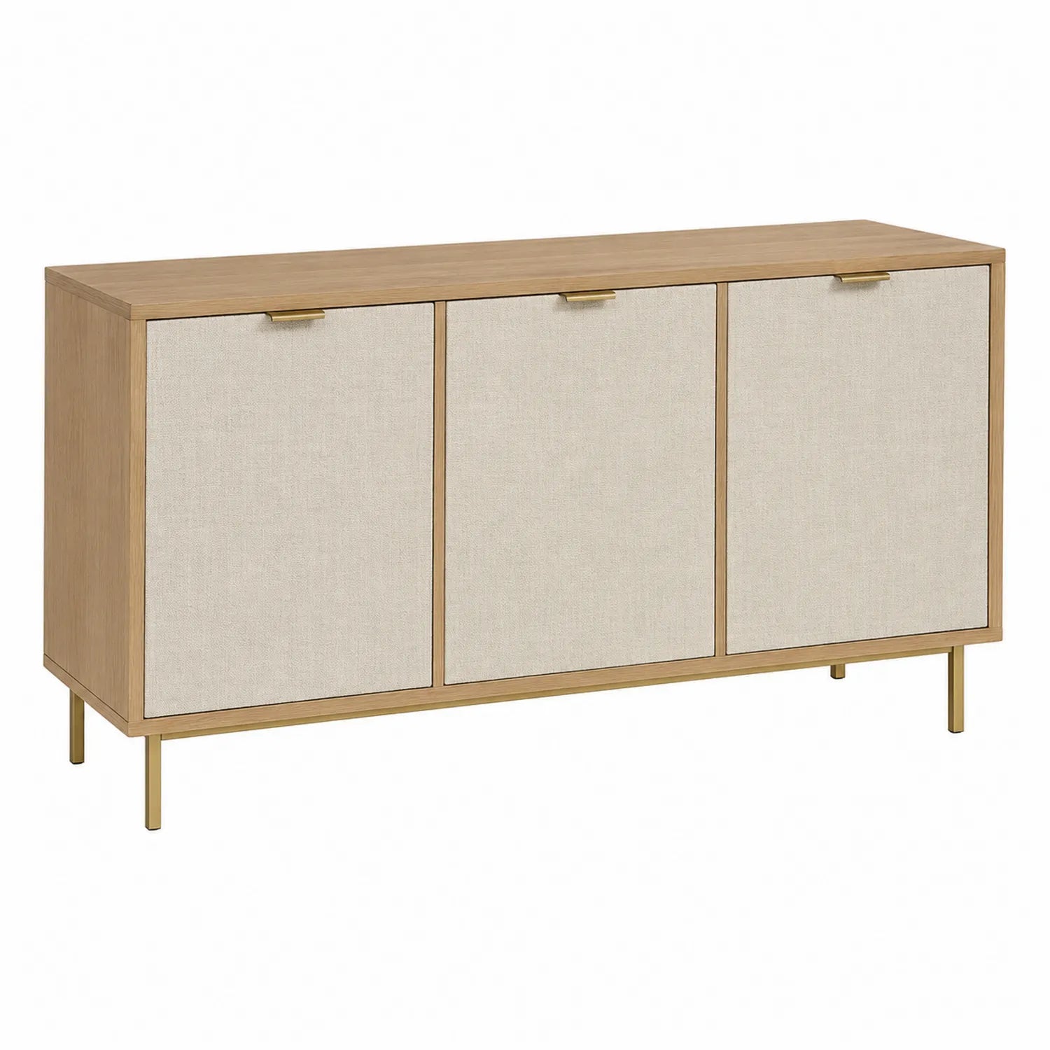 Aparador de Madera con Puertas de Tela Beige
