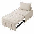 Sofá cama individual beige de tela 200x80x40 cm