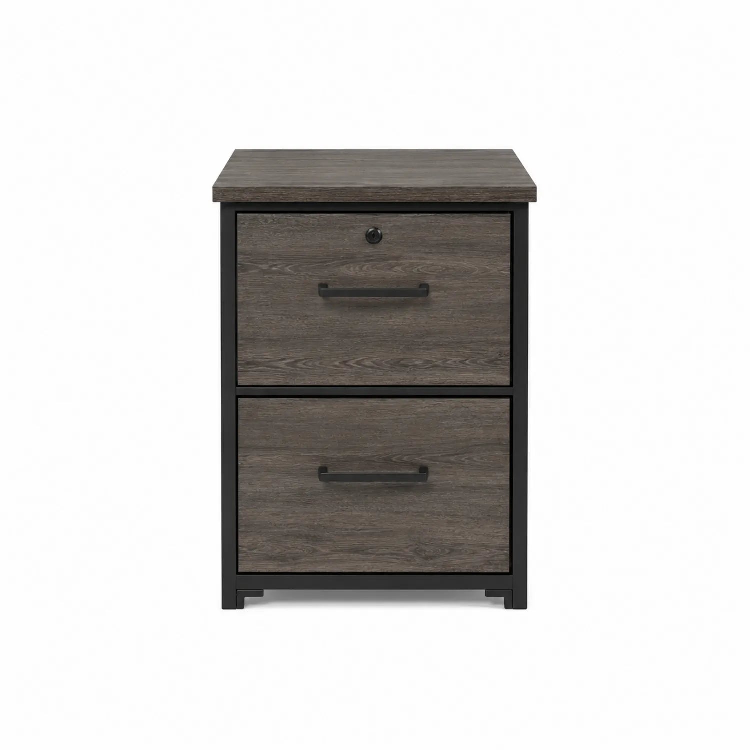 Archivador de madera con 2 cajones y marco metálico 76x44x55 cm
