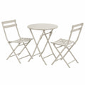 Conjunto de Mesa y Sillas de Metal Beige