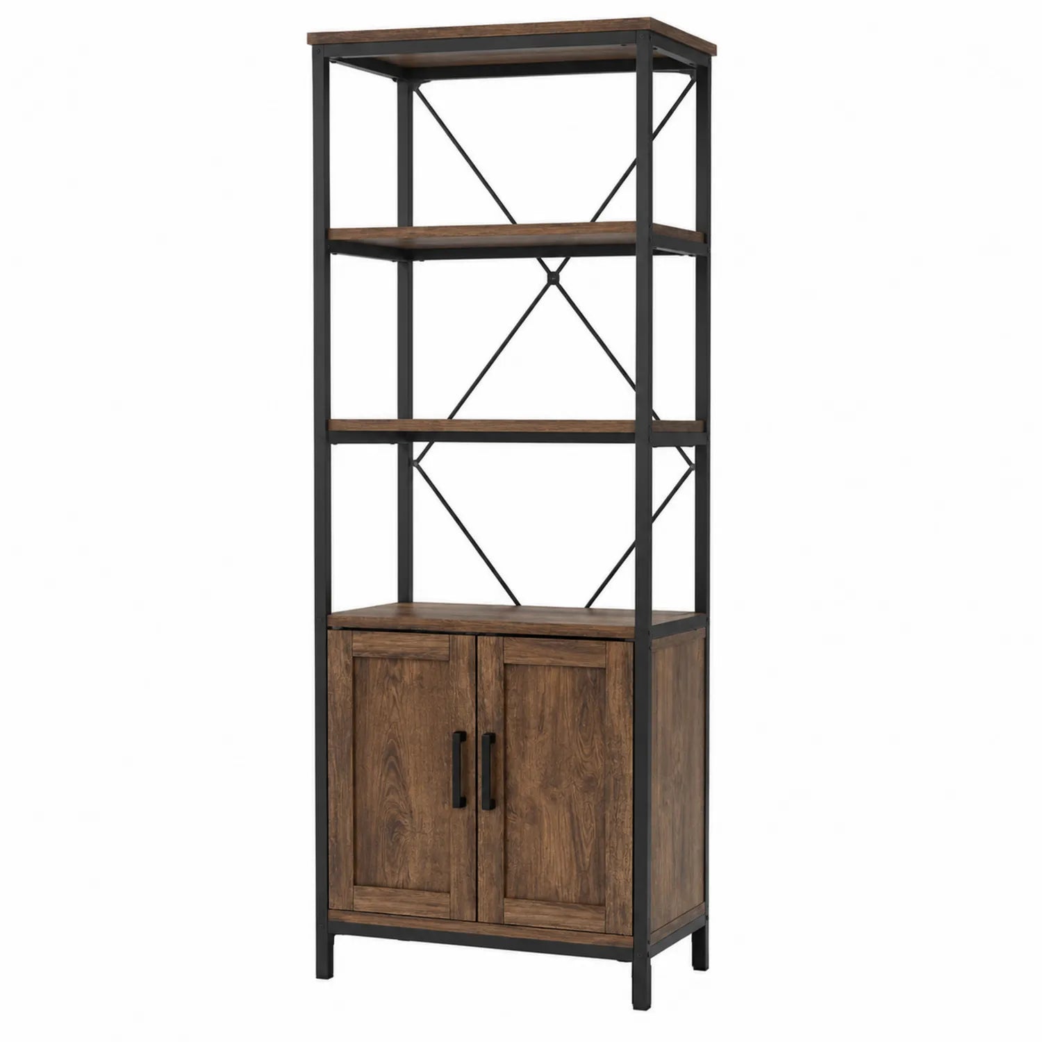 Estantería de Madera y Metal Negro 180x80x30 cm