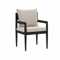 Silla con marco de madera y cojines de lino beige 60x65x88 cm