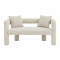 Sofá de dos plazas de tela beige 140x70x70 cm