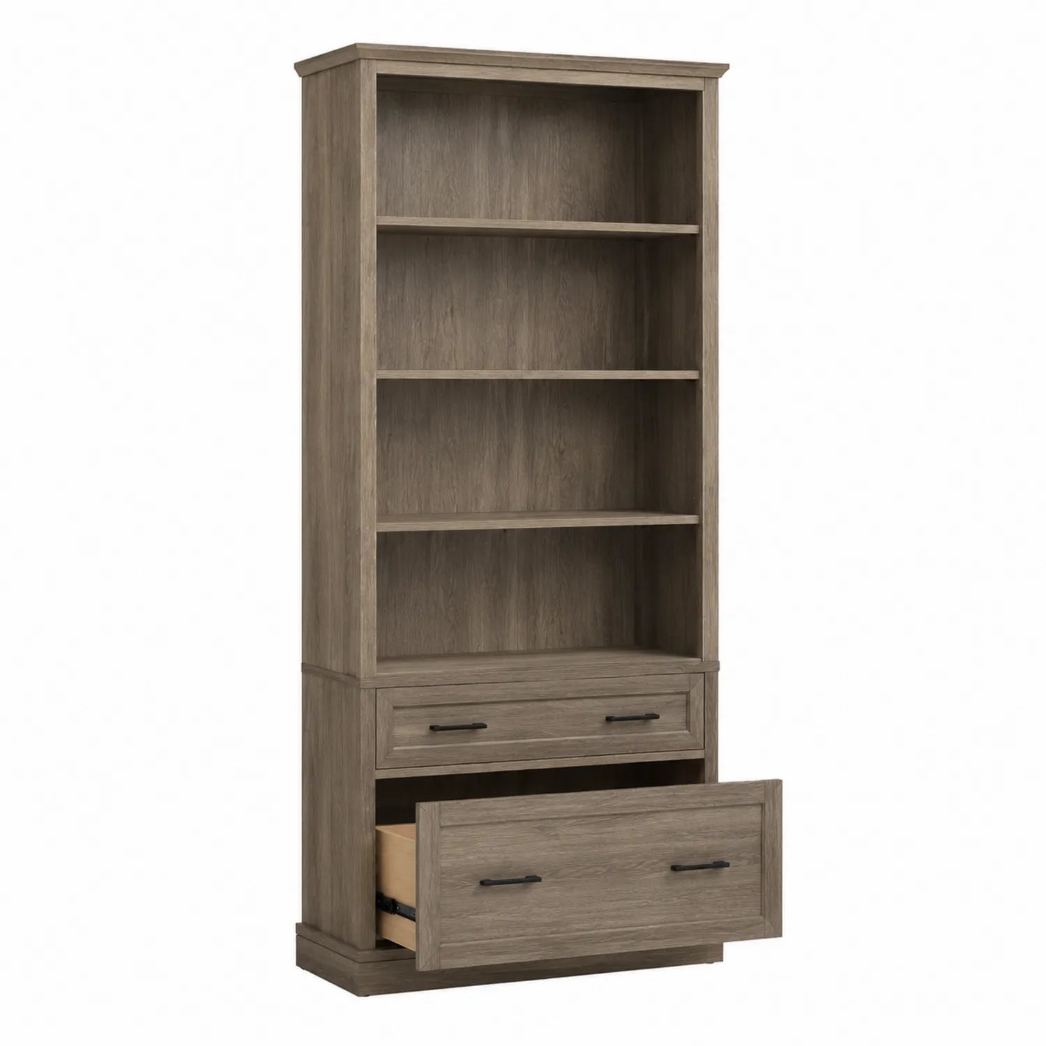 Estantería de Madera con 4 Estantes y 2 Cajones Marrón 180x80x30 cm