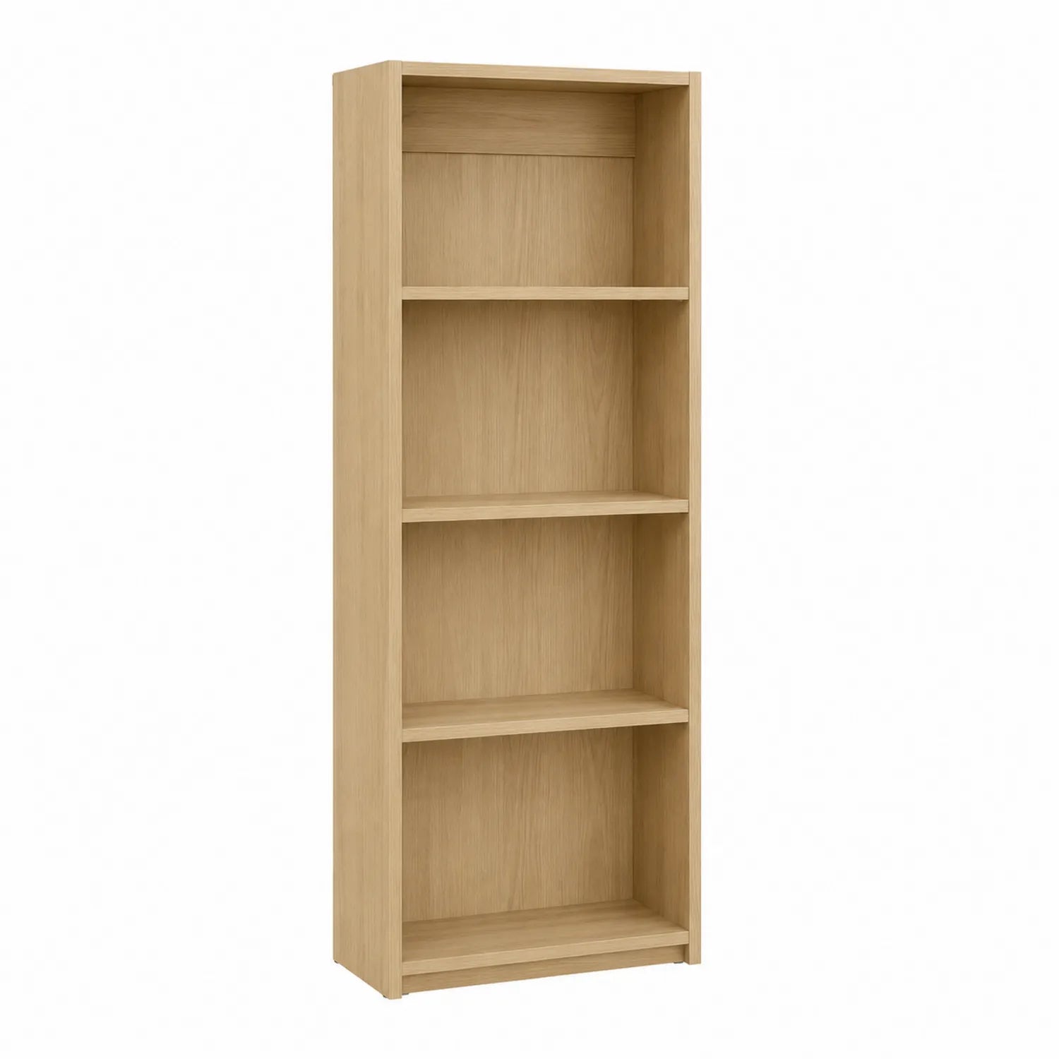 Estantería de Madera de Roble Claro con 4 Estantes