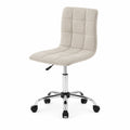 Silla de Oficina de Tela Beige con Base de Acero Cromado