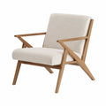 Silla de madera y tela beige 75x85x80 cm