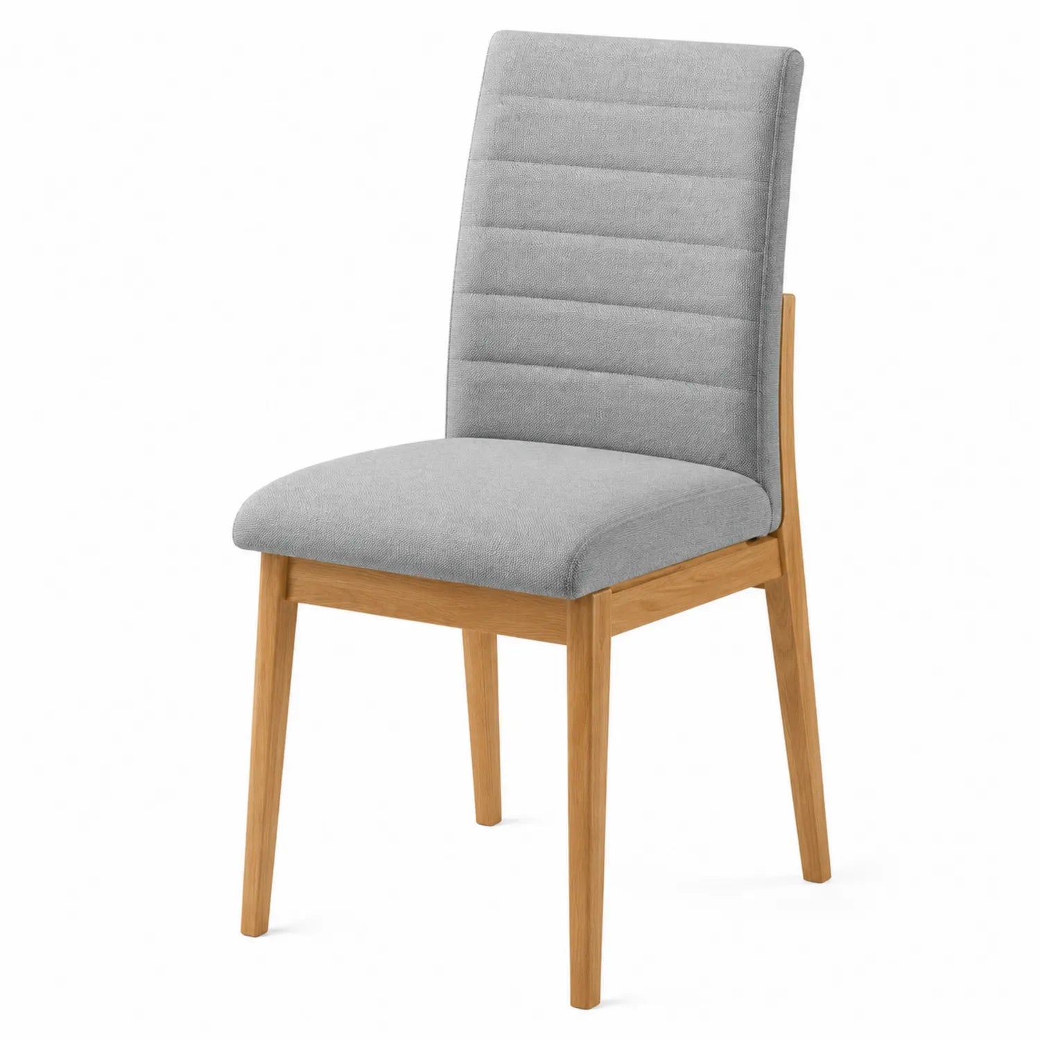 Silla de comedor con tela de poliéster y estructura de madera de roble