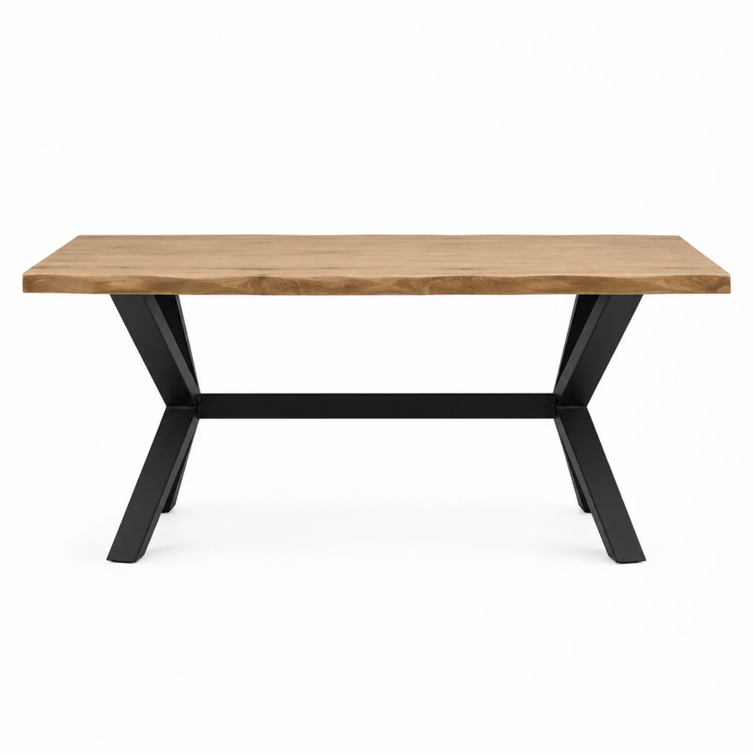 Mesa de comedor roble y metal 200x100x75 cm