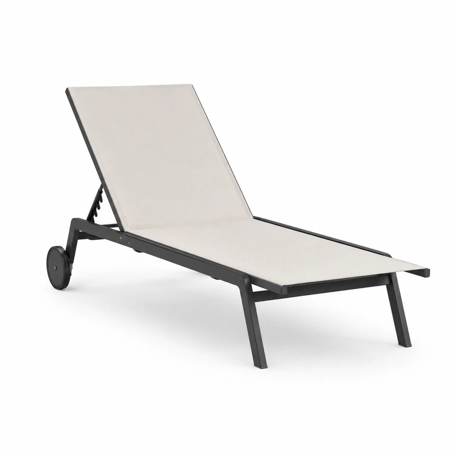 Tumbona de metal ajustable con textileno beige