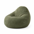 Puf de pana verde oliva con relleno de poliestireno