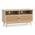 Mueble para TV de Roble y Mimbre 120x40x55 cm