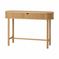 Escritorio ovalado de madera maciza con gaveta 120x45x75 cm