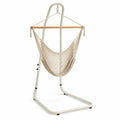 Silla colgante de cuerda de algodón con estructura de acero color Beige