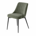 Silla de Comedor de Terciopelo Verde con Patas Metálicas