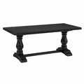 Mesa de comedor de madera maciza negra 200x100x76 cm