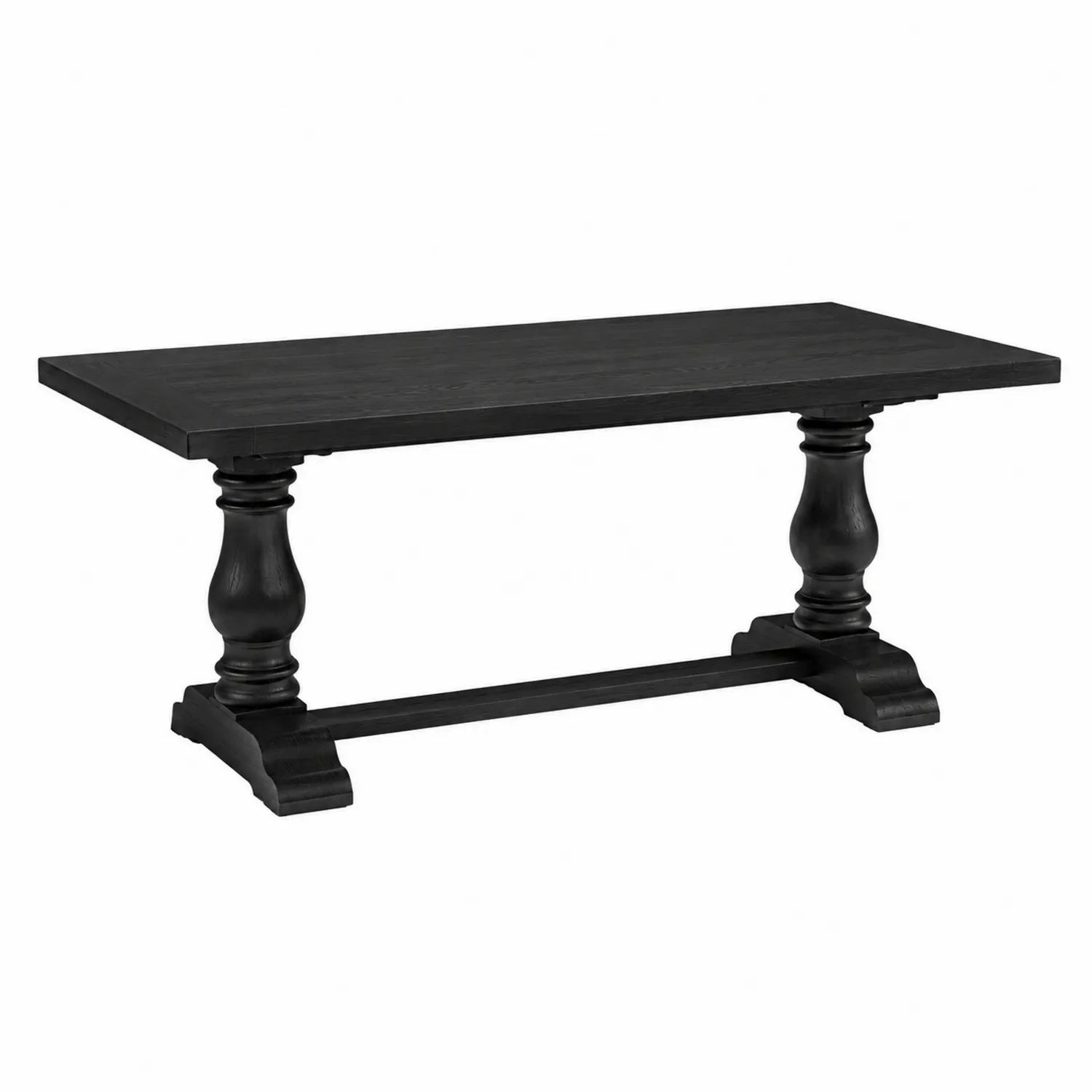 Mesa de comedor de madera maciza negra 200x100x76 cm