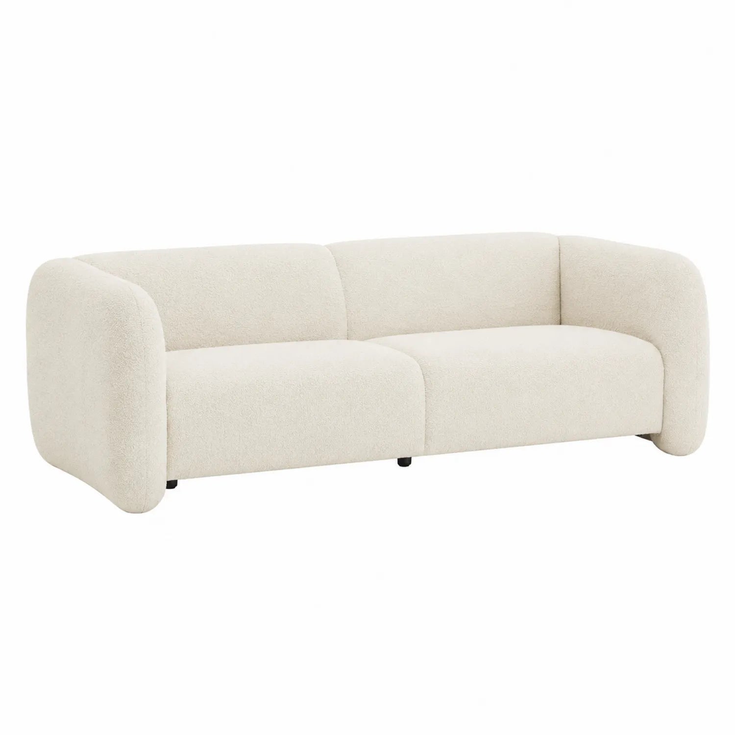 Sofá de tres plazas de tela beige 220x90x75 cm