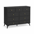 Cómoda de Madera con 9 Cajones Negra 120x40x90 cm