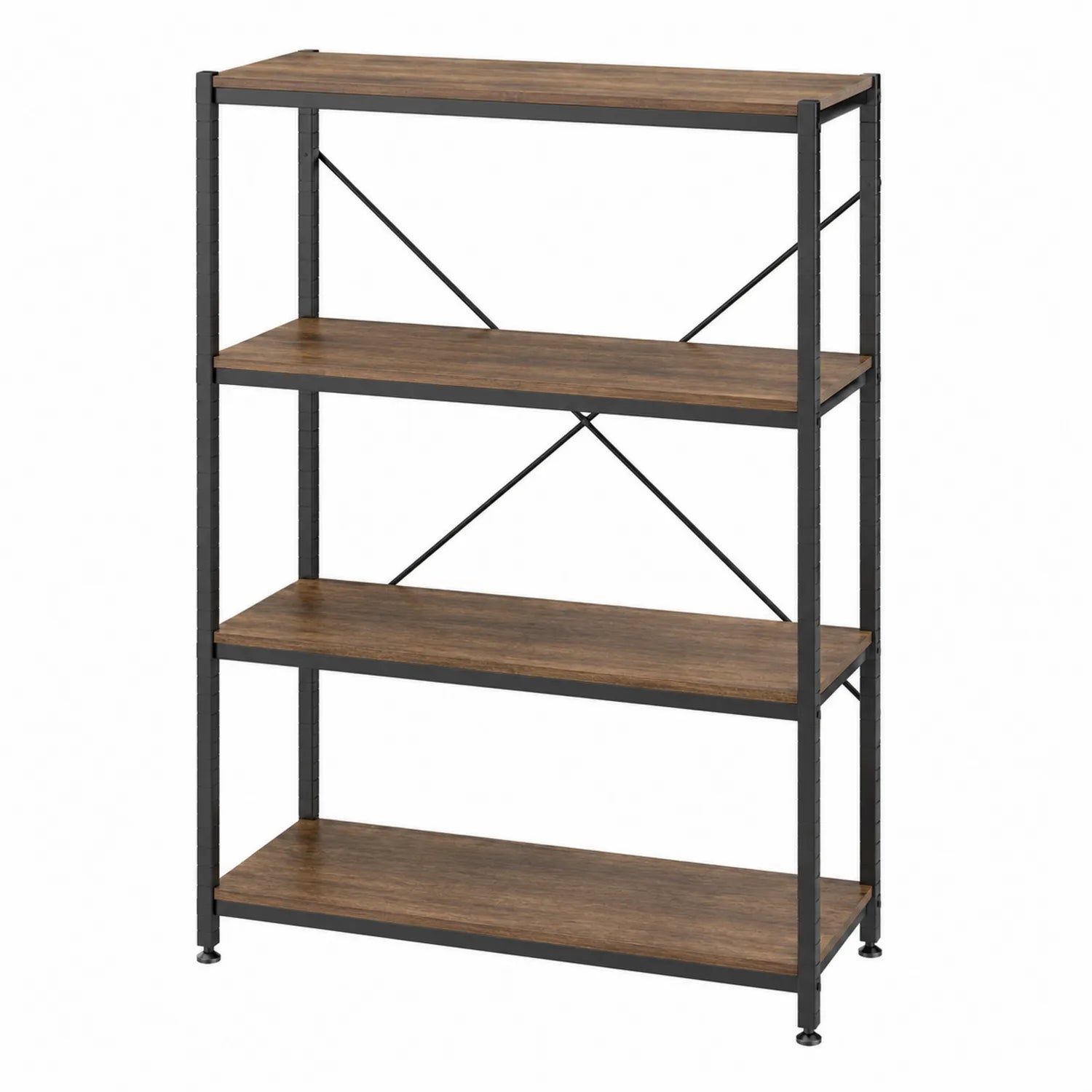 Estantería de Metal y Madera MDF 4 Niveles 140x120x40 cm Negro/Marrón