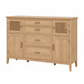 Aparador de Madera de Roble con Puertas y Cajones Rejilla 100x40x85cm