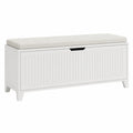 Banco de almacenamiento MDF con cojín beige 100x40x50 cm